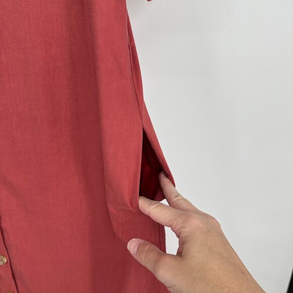 Soft Surroundings Fontana Linen Blend Button Up Midi Dress Preppy Womens PM - Picture 8 of 11